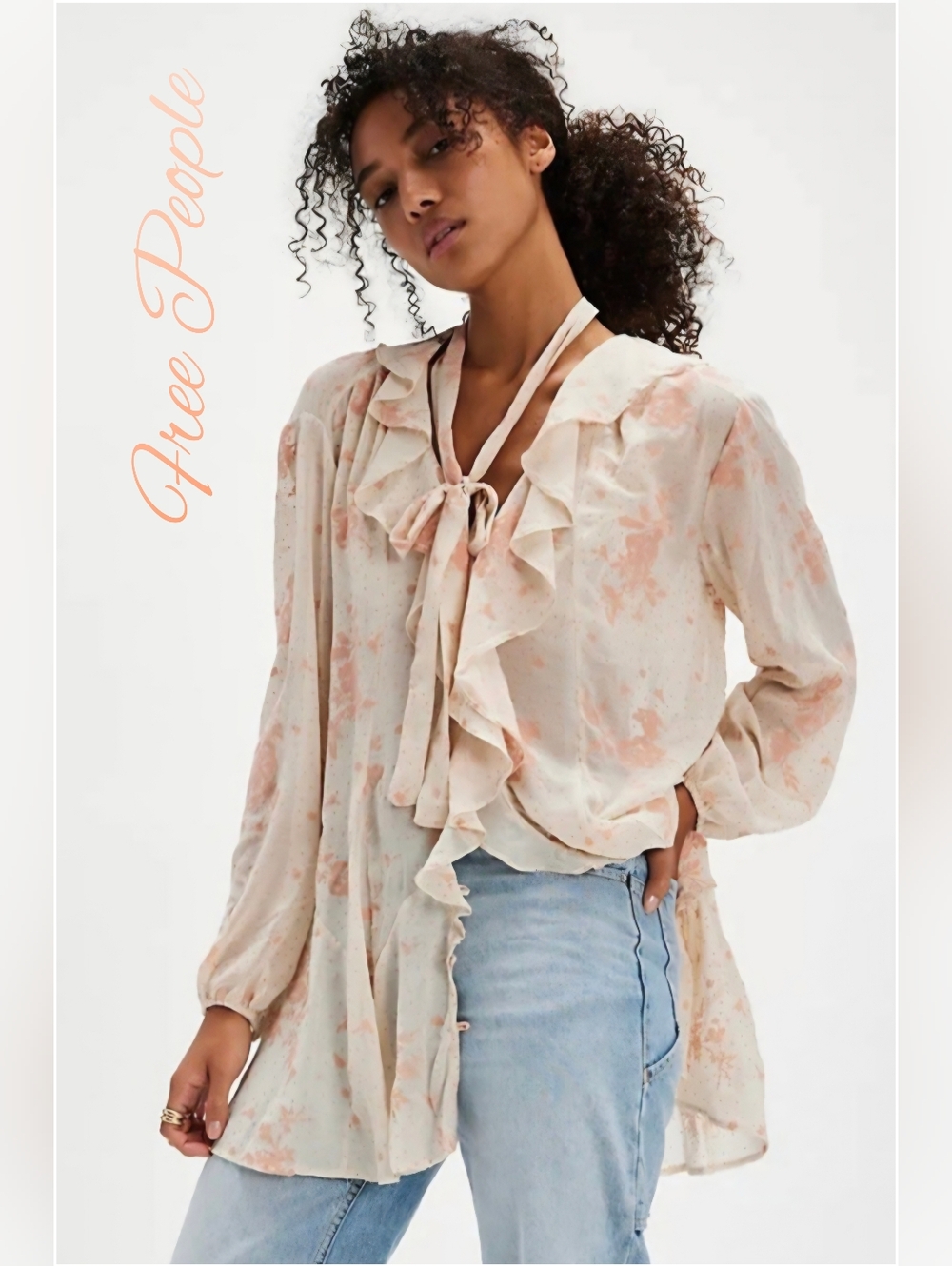 Free People Dream Land and Poets Floral Tunic Tea Combo Size Small NWT